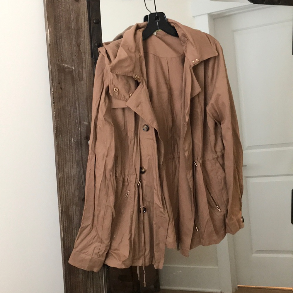 Brown Gianni Bini hooded utility jacket